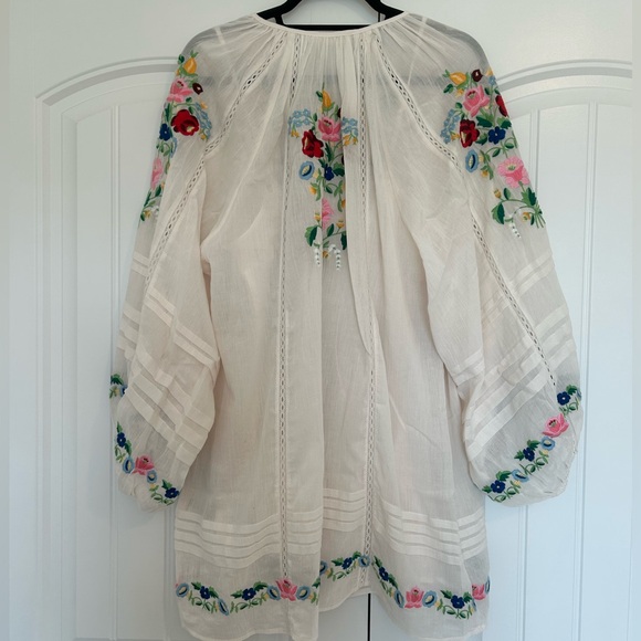 NWT Spell Florapaloosa Embroidered Tunic Dress Size Small White - Picture 10 of 12